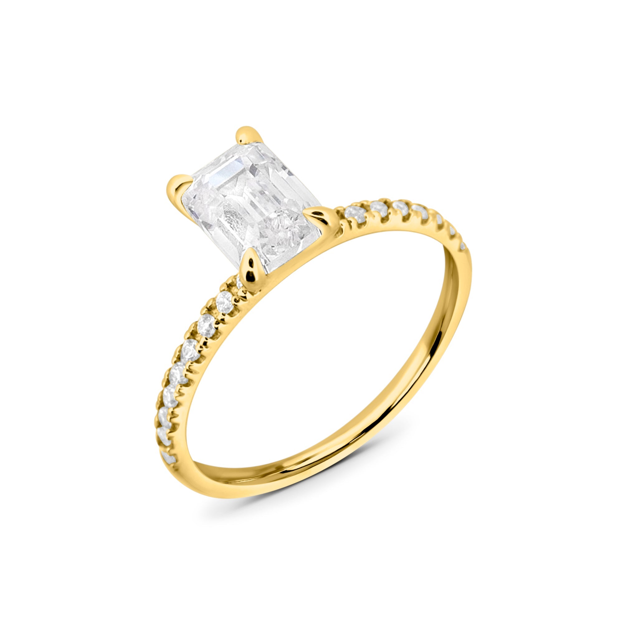 Zirkonyumlu 14 Ayar Altın Nişan Yüzükleri - Veridia