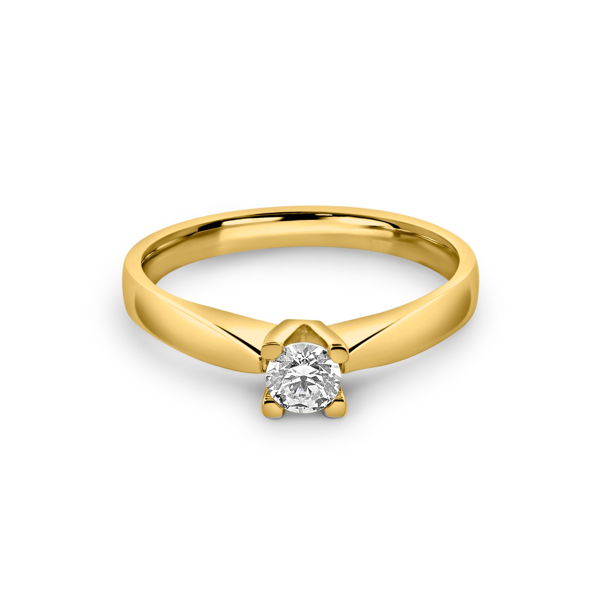 Zirkonyumlu 14 Ayar Altın Nişan Yüzükleri - Cylina