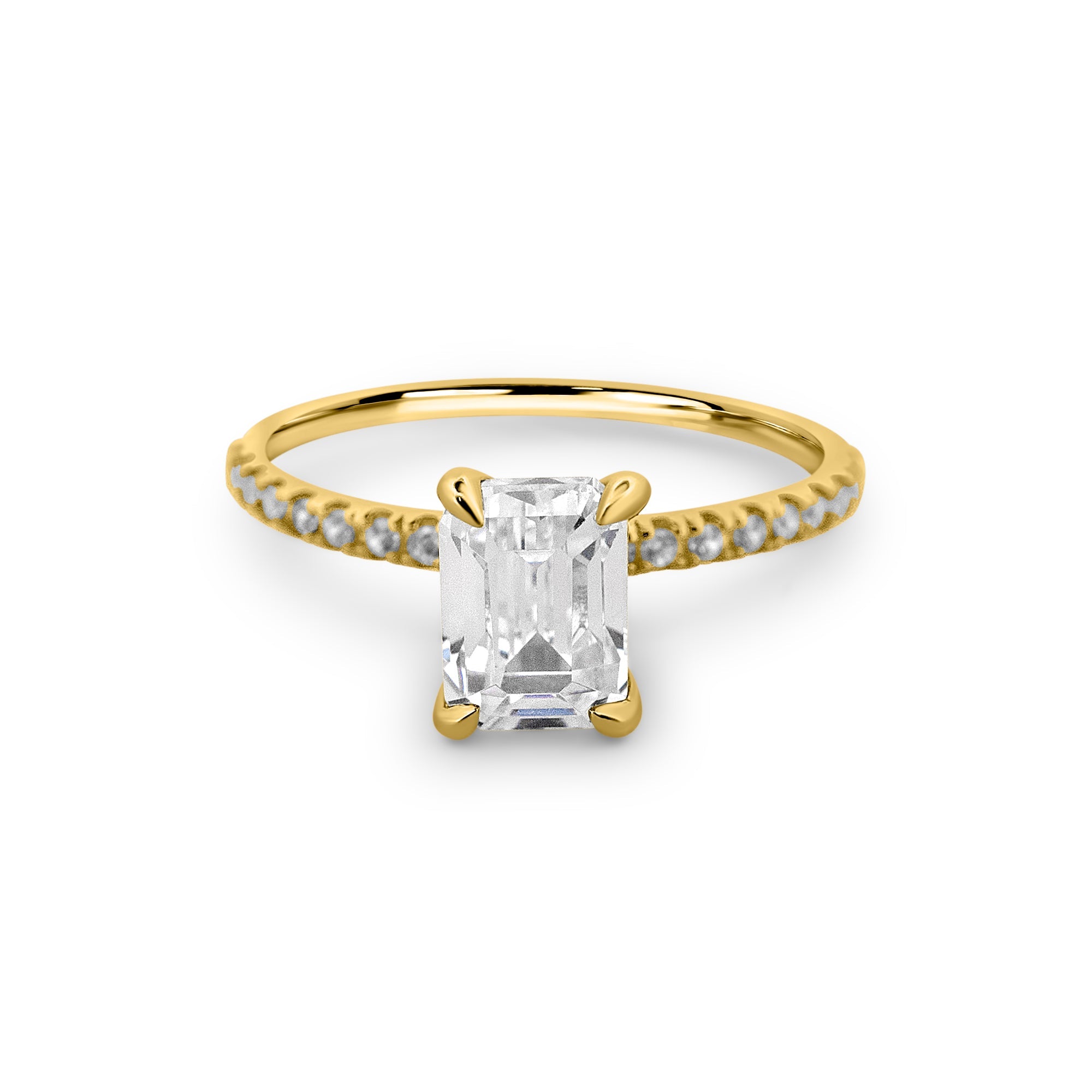 Zirkonyumlu 14 Ayar Altın Nişan Yüzükleri - Velarien