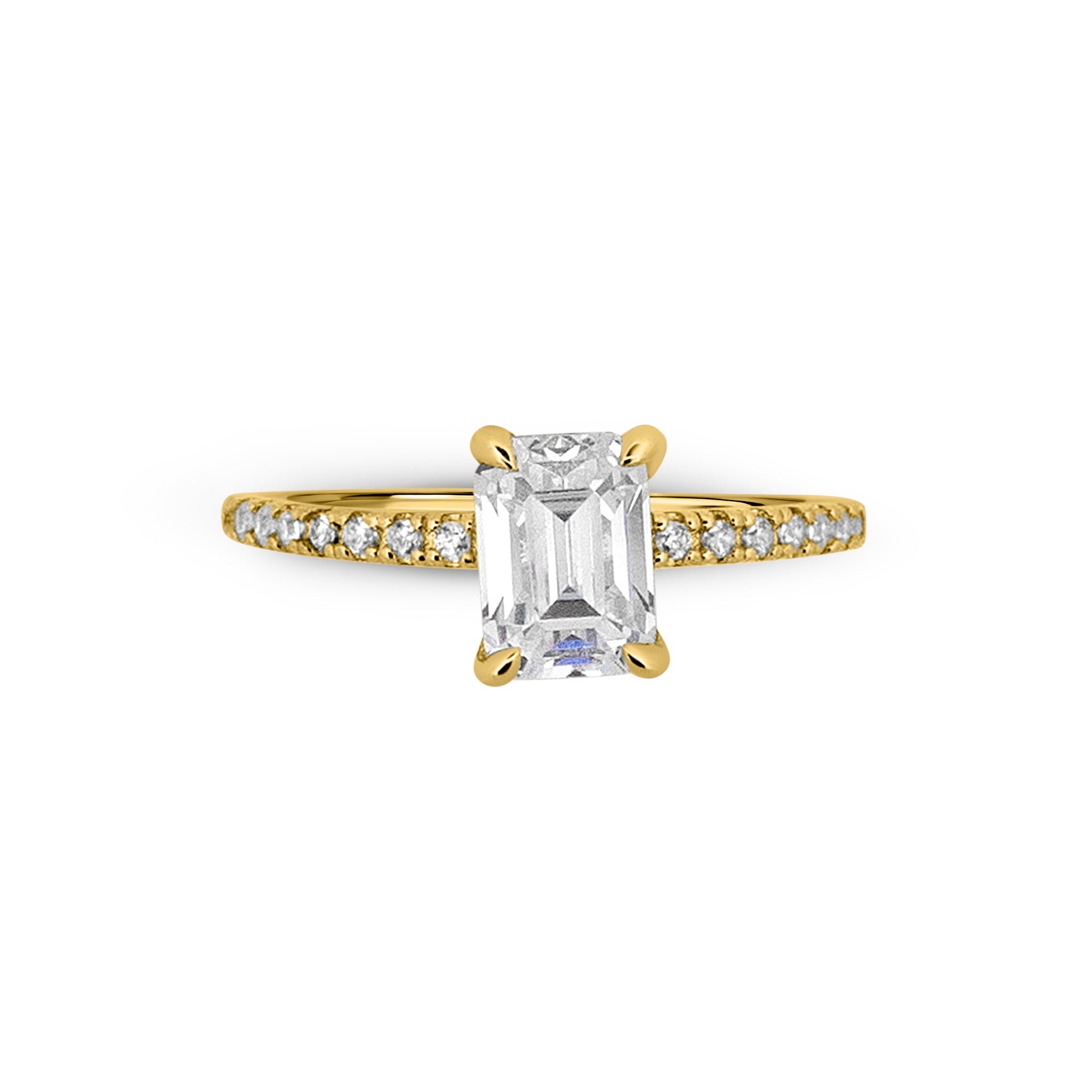 Zirkonyumlu 14 Ayar Altın Nişan Yüzükleri - Velarien