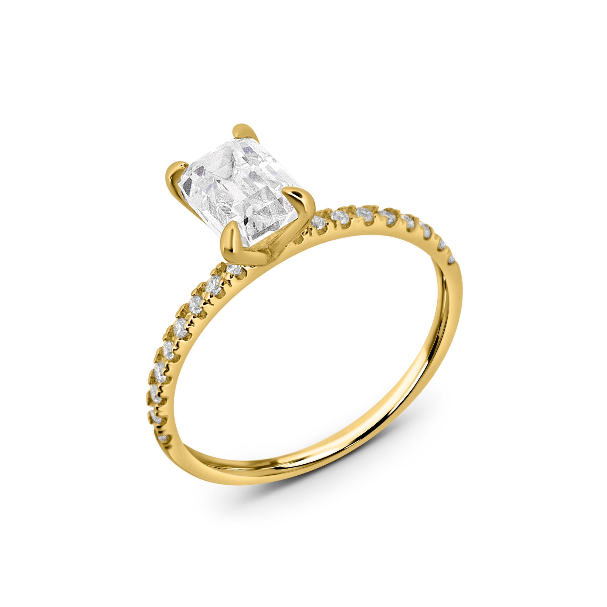 Zirkonyumlu 14 Ayar Altın Nişan Yüzükleri - Velarien