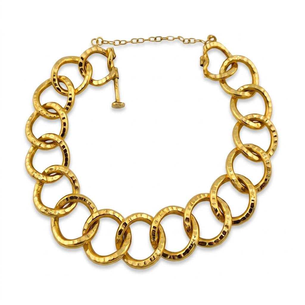 Collier Chaîne Maille Marteau en Or 916 (22 Carats)