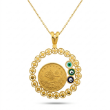 Pendentif Médaille Œil Protecteur en Or 916 (22 Carats)