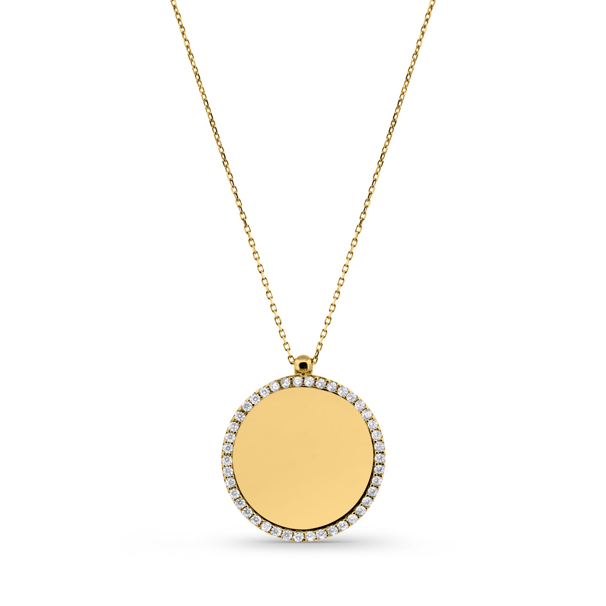 Collier en or jaune femme - Zirkonia Plättchen