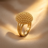 Bague Bombée Clouté en Or 916 (22 Carats)
