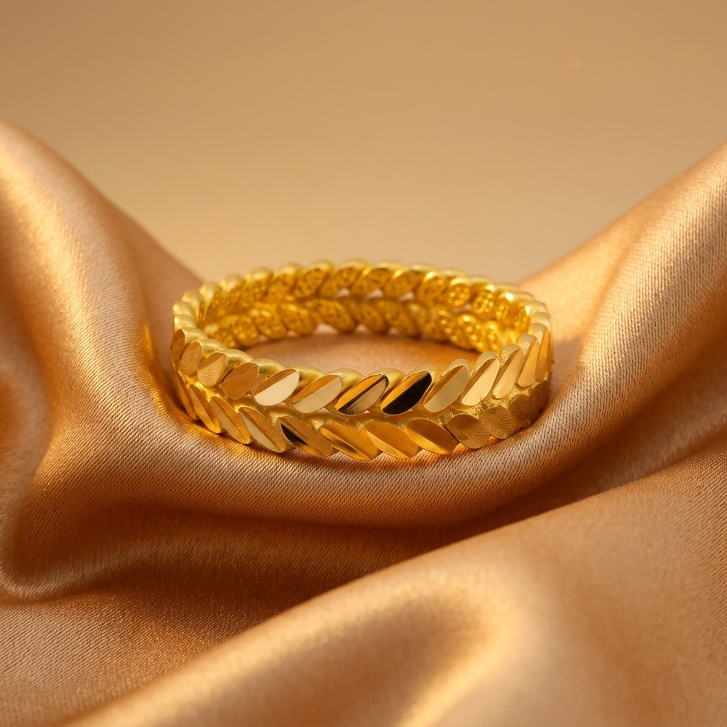 Bague Épi de Blé en Or 916 (22 Carats)