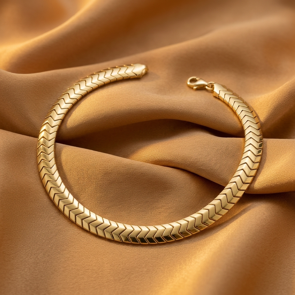 Chaîne Chevrons en Or 916 (22 Carats)