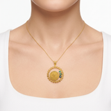 Pendentif Médaille Œil Protecteur en Or 916 (22 Carats)