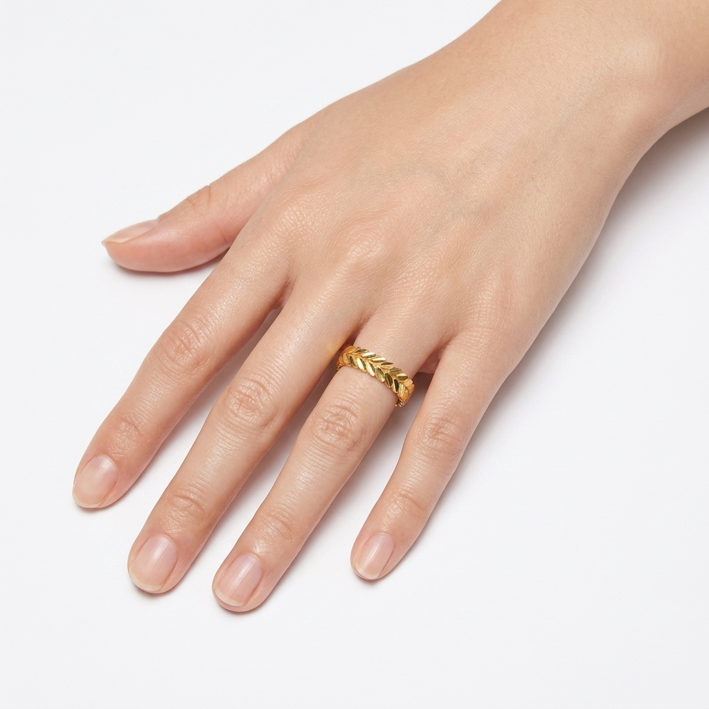 Bague Épi de Blé en Or 916 (22 Carats)
