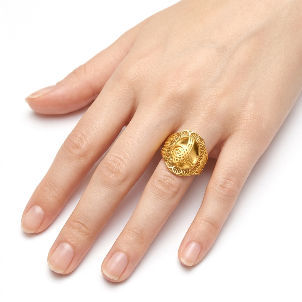 Bague Tughra en Or 916 (22 Carats)