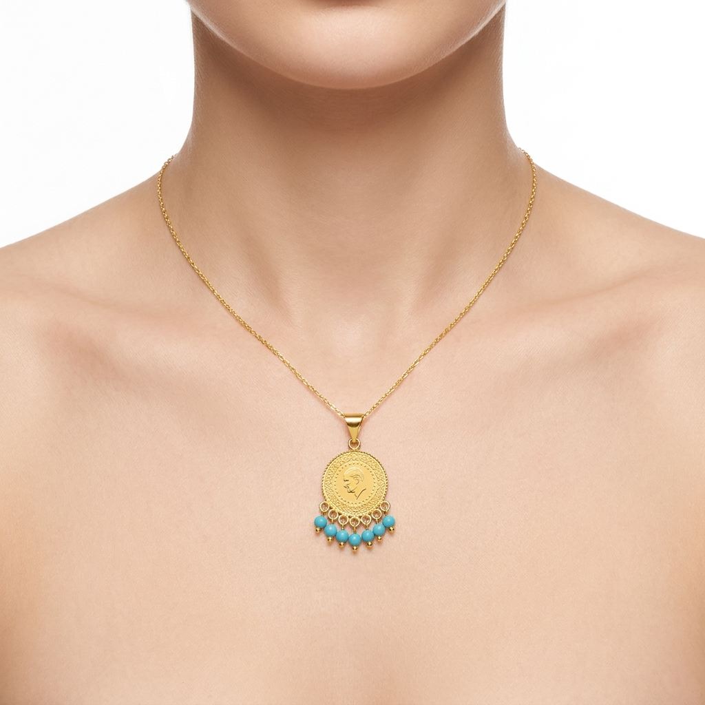 Pendentif Médaillon Ottoman en Or 916 (22 Carats)