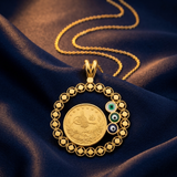 Pendentif Médaille Œil Protecteur en Or 916 (22 Carats)