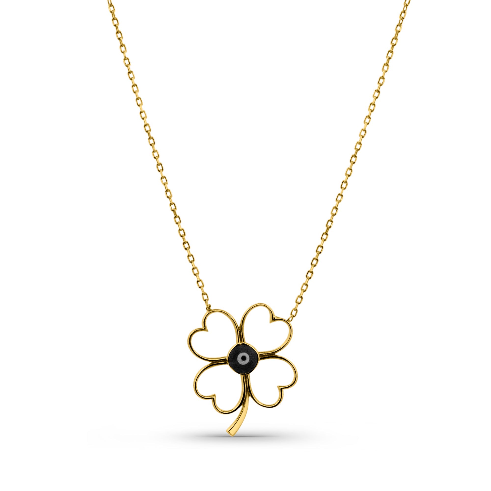 Collier en or jaune femme - Noir Luck
