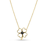 Collier en or jaune femme - Noir Luck