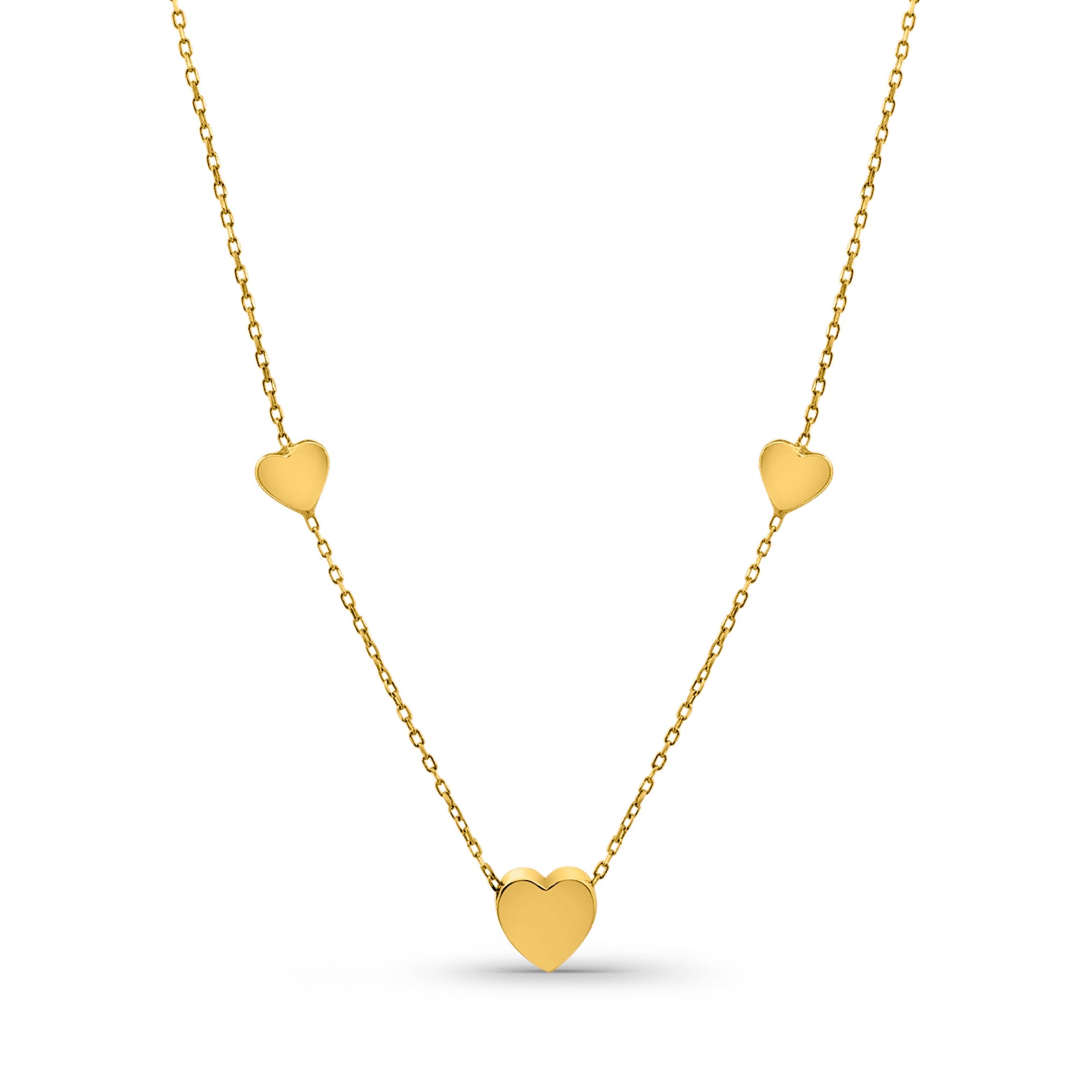 Collier en or jaune femme - Loving Hearts