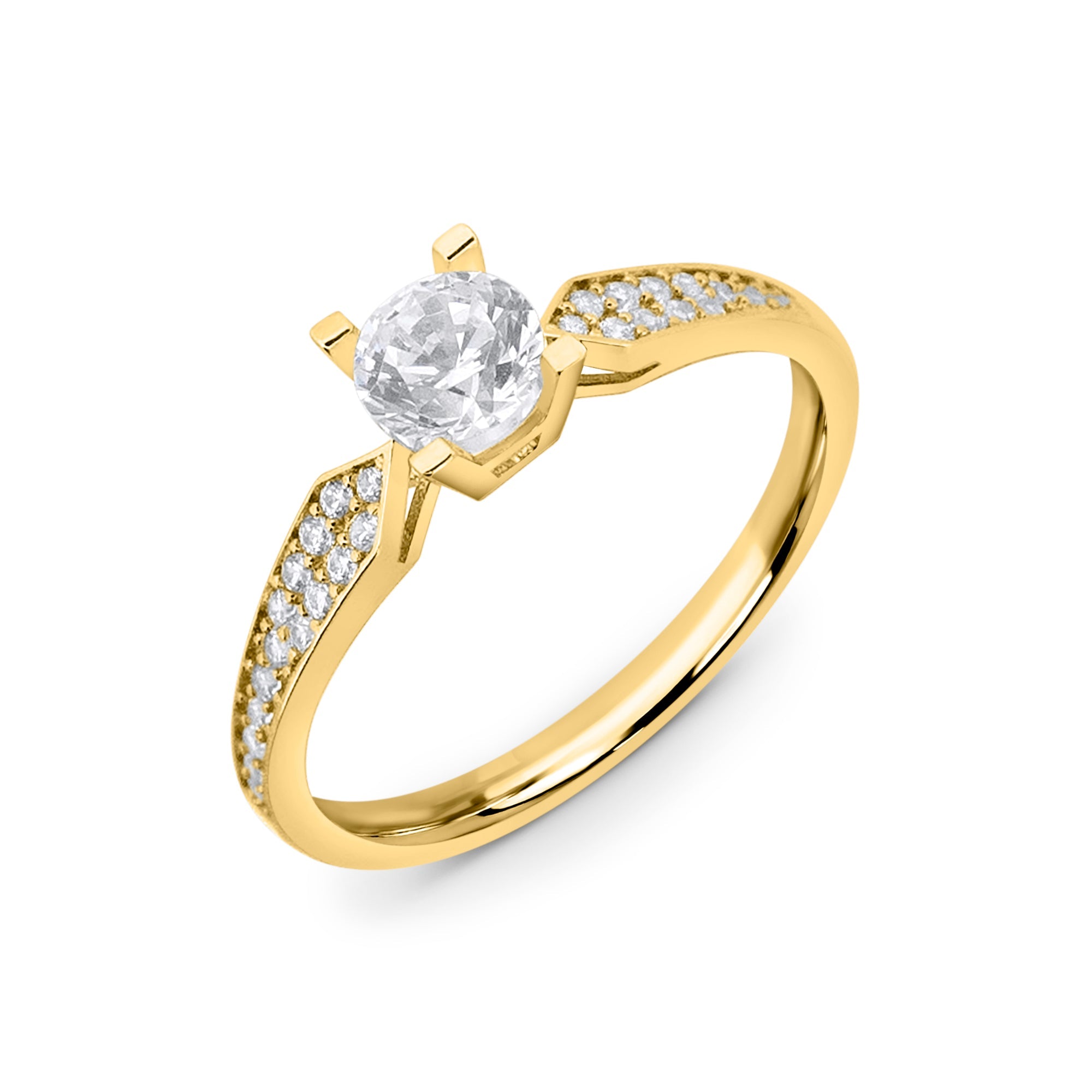 Bagues de fiançailles en or 14K avec Zircon - Zenitha