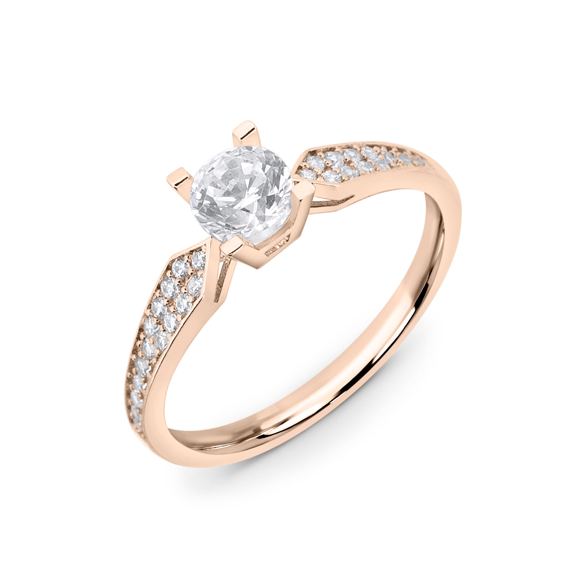 Bagues de fiançailles en or 14K avec Zircon - Zenitha