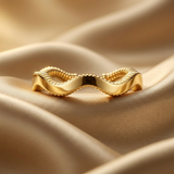 Bague Fine Ondulée Or Jaune 22K